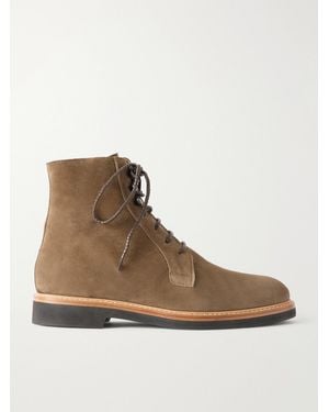 MR P. Shearling-Lined Suede Lace-Up Boots - Brown