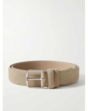 Loro Piana Alsavel 3Cm Full-Grain Nubuck Belt - Natural