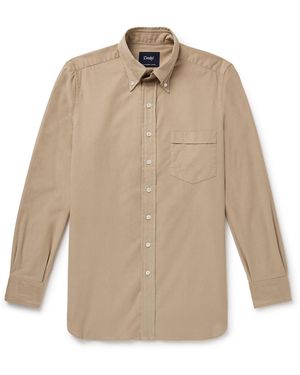 Drake's Button-Down Collar Cotton-Corduroy Shirt - Natural