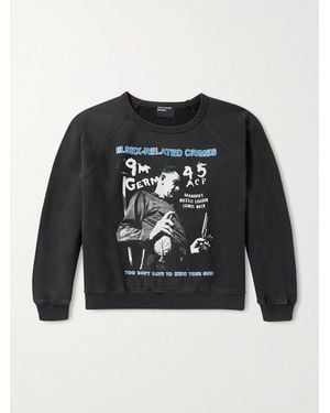 Enfants Riches Deprimes Crimes Cropped Printed Cotton-Jersey Sweatshirt - Black