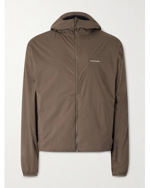Portal Level Alpha Logo-Print Fleece-Trimmed Recycled-Shell Jacket - Brown