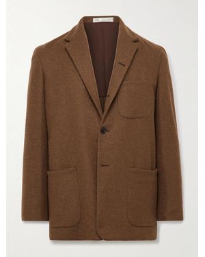 Umit Benan Brushed Wool And Cashmere-Blend Blazer - Brown