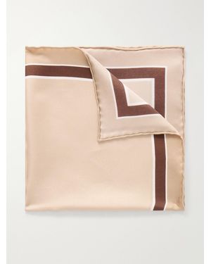 ZEGNA Printed Silk-Twill Pocket Square - Natural