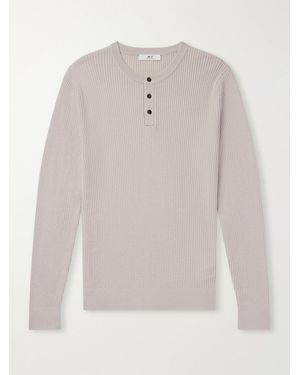 MR P. Ribbed Wool and Cashmere Henley Sweater - Weiß