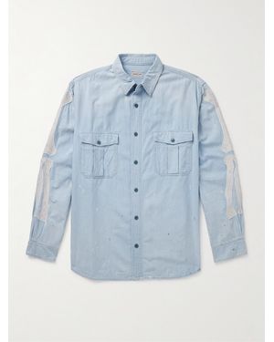 Kapital Embroidered Cotton-Chambray Shirt - Blue