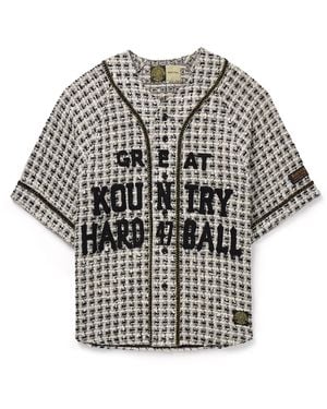 Kapital Great Kountry Appliquéd Embroidered Tweed Shirt - Gray
