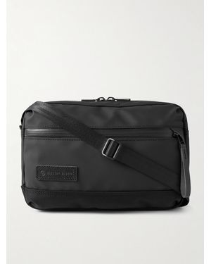 master-piece Slick Logo-Appliquéd Leather And Cordura Ballistic Nylon Messenger Bag - Black
