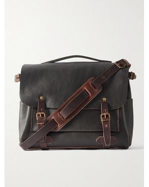Bleu De Chauffe Eclair Full-Grain Leather Messenger Bag - Black