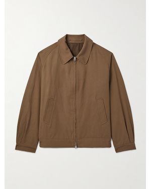 Kaptain Sunshine Gabardine Harrington Jacket - Brown