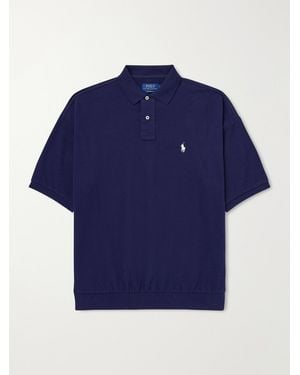 Polo Ralph Lauren Logo-Embroidered Cotton-Piqué Polo Shirt - Blue