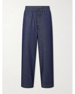 Loewe Anagram-Detailed Wide-Leg Jeans - Blue