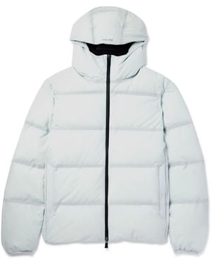 Laminar Quilted Stretch-shell Hooded Down Bomber Jacket - Gray