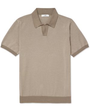 MR P. Honeycomb-Knit Organic Cotton Polo Shirt - Gray