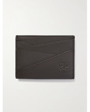 Loewe Puzzle Kartenetui aus Leder mit Logoprägung - Schwarz