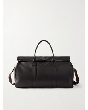 Canali Full-Grain Leather Tote Bag - Black