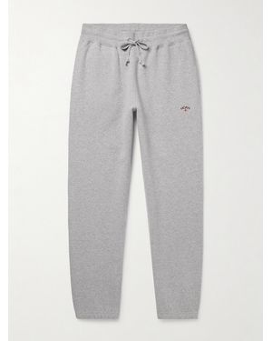 Noah Core Tapered Logo-Embroidered Cotton-Jersey Joggers - Grey