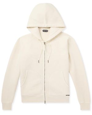 Tom Ford Slim-fit Cotton-jersey Zip-up Hoodie - White