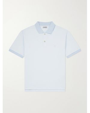 Jil Sander Logo-Embroidered Cotton-Piqué Polo Shirt - White