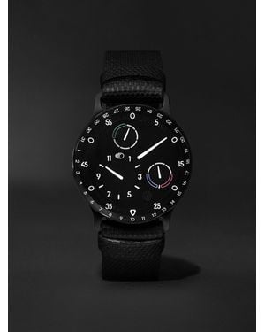 Ressence Type 3 Bb2 Automatic 44Mm Titanium And Woven Watch, Ref. No. Type 3 Bb2 - Black