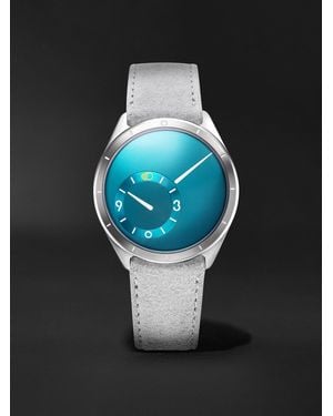 Ressence Type 9 Automatic 39Mm Titanium And Leather Watch, Ref. No. Type 9 - Black