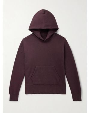 Visvim Court Garment-Dyed Cotton-Blend Jersey Hoodie - Purple