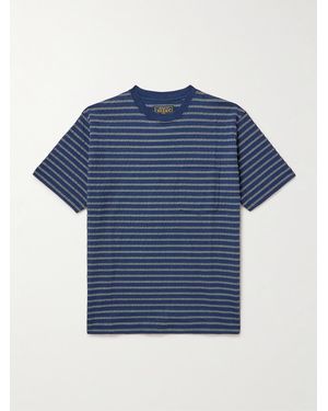 Beams Plus Striped Cotton T-Shirt - Blue