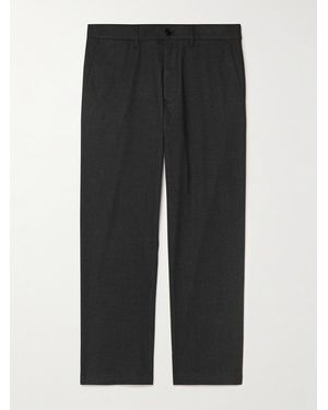 NN07 Aden 1067 Straight-Leg Recycled Grain De Poudre Trousers - Black