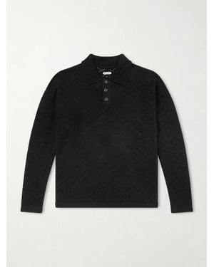 Bode Anisette Pointelle-Knit Cotton Polo Shirt - Nero