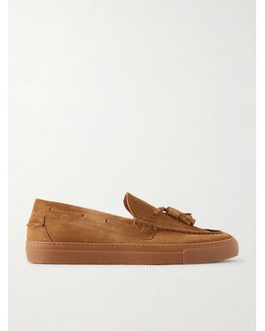 MR P. Tasselled Suede Boat Shoes - Brown