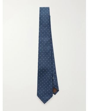 Canali 8Cm Polka-Dot Silk-Twill Tie - Blue