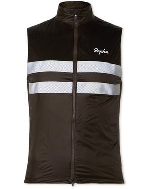 Rapha Brevet Striped Shell Cycling Gilet - Black