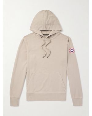 Canada Goose Huron Logo-appliquéd Organic Cotton-jersey Hoodie - Natural