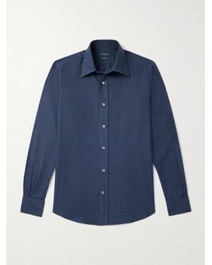 Thom Sweeney Cotton-Flannel Shirt - Blue