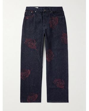 Dries Van Noten Embroidered Straight-Leg Jeans - Blue