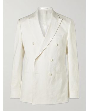 MR P. Double-Breasted Linen Tuxedo Jacket - Natural