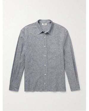 Altea Hugo Striped Linen And Cotton-Blend Shirt - Grey