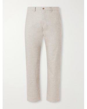NN07 Aden 1067 Straight-Leg Recycled Grain De Poudre Trousers - White