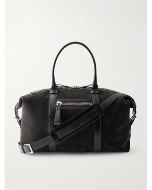 Tom Ford Buckley Leather-Trimmed Suede Holdall - Black