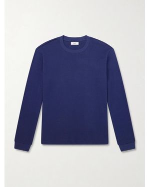 NN07 Jett 30035 Waffle-Knit Organic Cotton Jumper - Blue