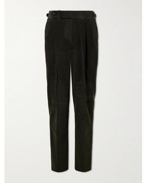 James Purdey & Sons Straight-Leg Cotton-Corduroy Trousers - Black