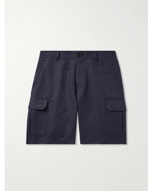 Loro Piana Straight-Leg Cotton And Linen-Blend Cargo Shorts - Blue