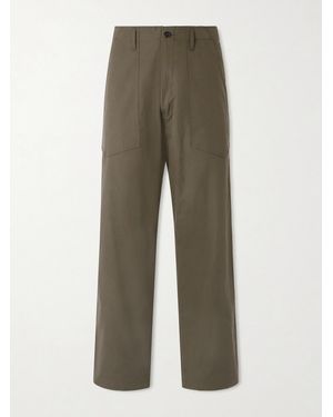 Monitaly Fatigue Wide-Leg Cotton Trousers - Green