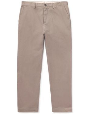 Sunspel Straight-leg Cotton-drill Pants - Natural