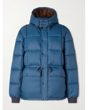 RRL Quilted Recycled-ripstop Hooded Jacket - Blue