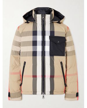 Burberry Reversible Quilted Checked Shell Hooded Down Jacket - Natural