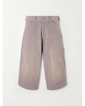 Willy Chavarria Stocknot Double Knee Cotton Shorts - Grey