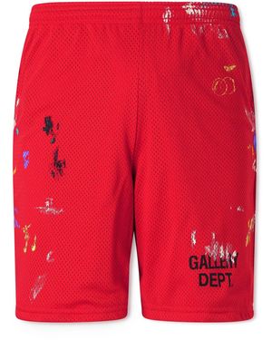 GALLERY DEPT. Studio Gym Straight-Leg Paint-Splattered Mesh Shorts