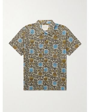 Kardo Chintan Floral-Print Cotton Shirt - Grey