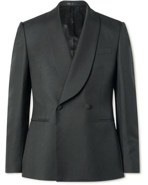 MR P. Slim-fit Double-breasted Shawl-collar Wool - Black