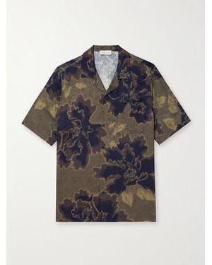 Dries Van Noten Camp-Collar Printed Jacquard Shirt - Blue